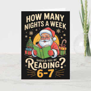 Grappige Kerstman Leest 67 Meme T-shirt Kerst Lera Kaart