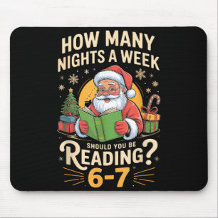 Grappige Kerstman Leest 67 Meme T-shirt Kerstmis L Muismat