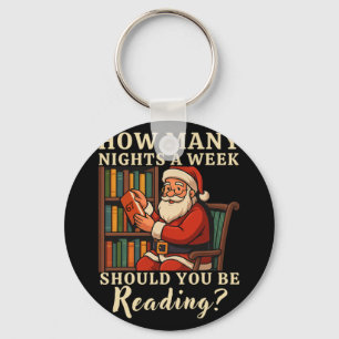 Grappige Kerstman Leest 67 Meme T-shirt Kerstmis L Sleutelhanger