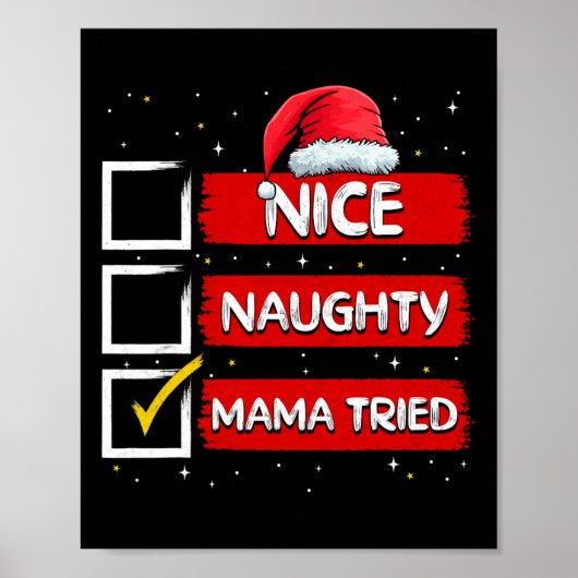 Grappige Kerstman Leuke Stoute Mama Probeerde Kers Poster (Voorkant)