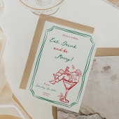 Grappige Kerstman Martini uitnodiging