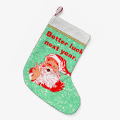 Grappige Kerstman, meer geluk volgend jaar Kleine Kerstsok (Voorkant (Hangend))