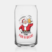 Grappige Kerstman meest geweldige tijd Blikvorm Glas (Voorkant)