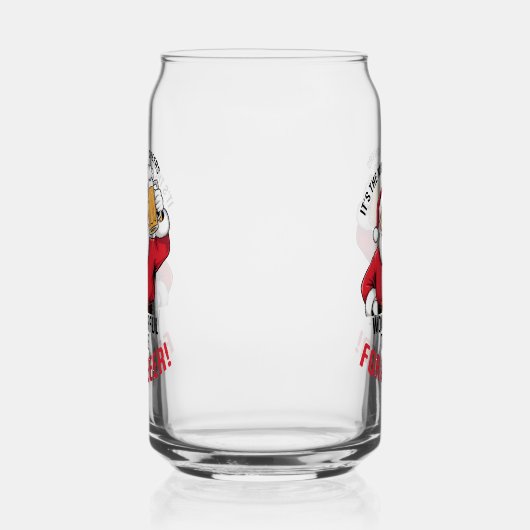 Grappige Kerstman meest geweldige tijd Blikvorm Glas (Links)