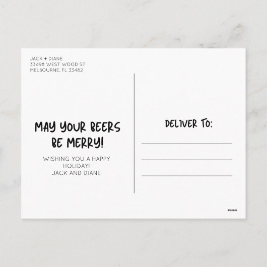 Grappige Kerstman Meest Prachtige Tijd Bier Kerstm Feestdagenkaart (Achterkant)