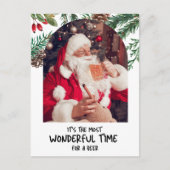 Grappige Kerstman Meest Prachtige Tijd Bier Kerstm Feestdagenkaart (Voorkant)