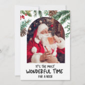 Grappige Kerstman Meest Prachtige Tijd Bier Kerstm Feestdagenkaart (Voorkant)
