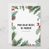 Grappige Kerstman Meest Prachtige Tijd Bier Kerstm Feestdagenkaart (Achterkant)