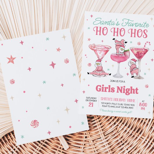 Grappige Kerstman Meisjes Night Christmas Party Ui Kaart