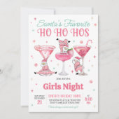 Grappige Kerstman Meisjes Night Christmas Party Ui Kaart (Voorkant)