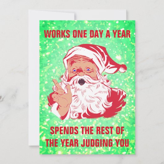 Grappige Kerstman meme Feestdagenkaart (Voorkant)