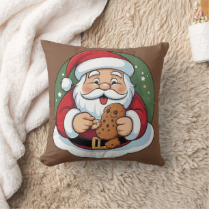 Grappige Kerstman met Cookie Vakantiefestiviteiten Kussen