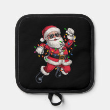 Grappige Kerstman Met Kerst Xmas Lichtjes Vakantie