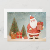 Grappige Kerstman met kerstboom en cadeaus Briefkaart (Voorkant / Achterkant)