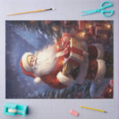 Grappige kerstman met kerstcadeau tissuepapier (Craft)