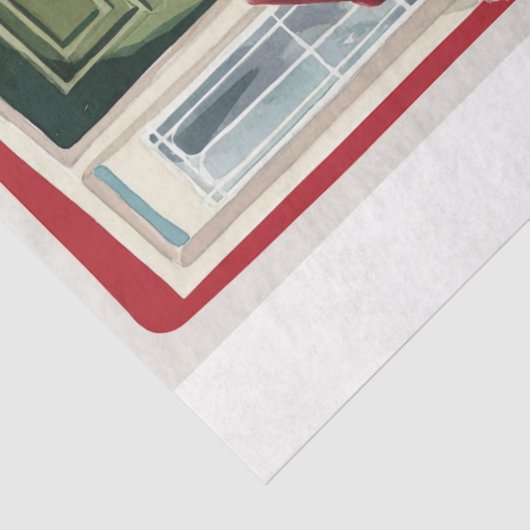 Grappige  Kerstman met kerstcadeau Tissuepapier (Detail)