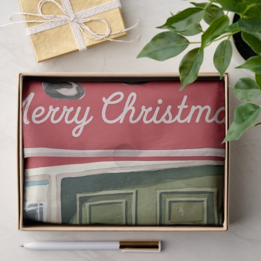 Grappige Kerstman met kerstcadeau Tissuepapier (Geschenk)