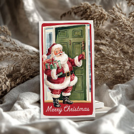 Grappige  Kerstman met kerstcadeau Tissuepapier