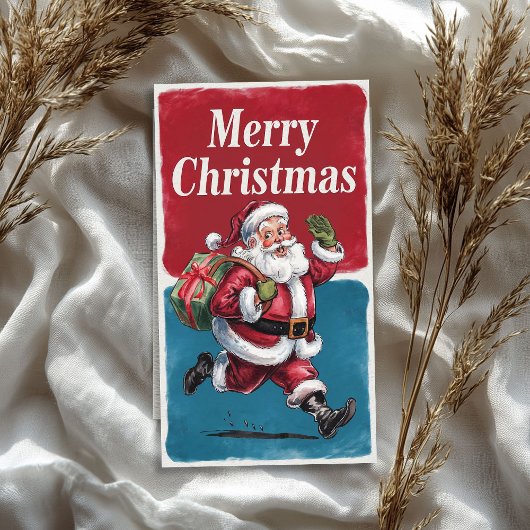 Grappige Kerstman met kerstcadeau Tissuepapier