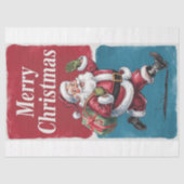 Grappige Kerstman met kerstcadeau Tissuepapier (Voorkant)