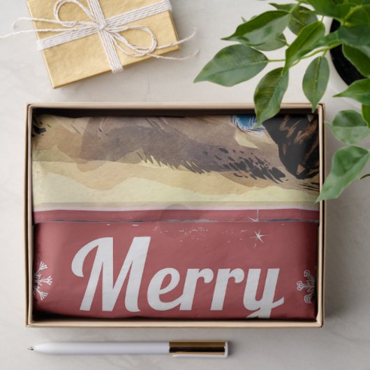 Grappige Kerstman met kersttas Tissuepapier (Geschenk)