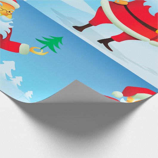 Grappige kerstman met mini kerstboom cadeaupapier