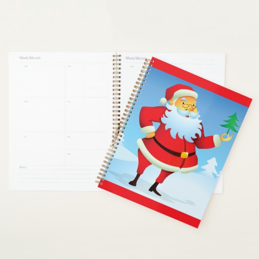 Grappige kerstman met mini kerstboom planner (Display)