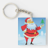 Grappige kerstman met mini kerstboom sleutelhanger (Voorkant)