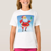 Grappige kerstman met mini kerstboom t-shirt (Voorkant)