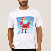 Grappige kerstman met mini kerstboom t-shirt (Voorkant)
