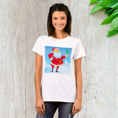 Grappige kerstman met mini kerstboom t-shirt