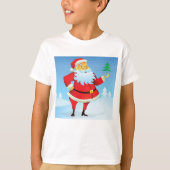 Grappige kerstman met mini kerstboom t-shirt (Voorkant)
