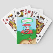 Grappige Kerstman met rendier spelen golf Pokerkaarten (Achterkant)