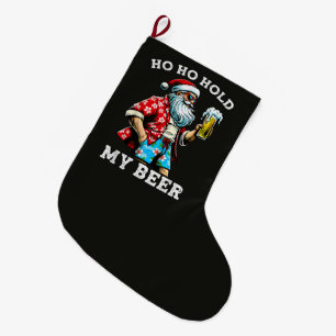 Grappige Kerstman met zonnebril en bier Kerstmis Grote Kerstsok