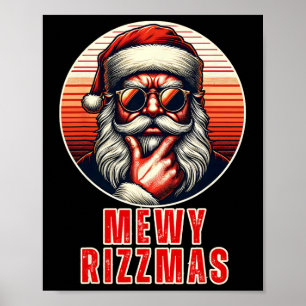 Grappige Kerstman Miauww grap Kerst grap mannen Ke Poster