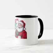 Grappige Kerstman Mok Eten Drinken Slapen (Voorkant rechts)