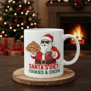 Grappige Kerstman Mok – Kerstman Dieet: Koekjes & 