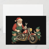 Grappige Kerstman monteur Retro Biker Kerstmis Feestdagenkaart (Voorkant / Achterkant)