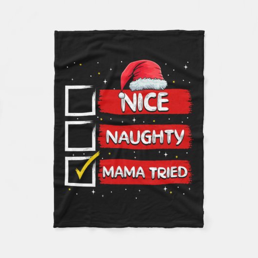 Grappige Kerstman Nette Stoute Mama Heeft Kerst ge Fleece Deken (Voorkant)