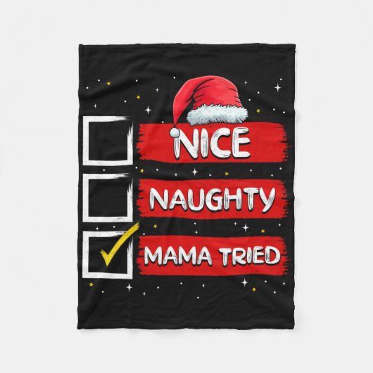 Grappige Kerstman Nette Stoute Mama Heeft Kerst ge Fleece Deken (Voorkant)