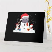 Grappige Kerstman Nijlpaard Kerstman Kerstcadeau Kaart (Gele Bloem)