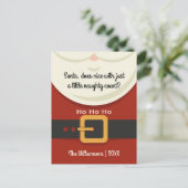 Grappige Kerstman Ondeugend & Leuke Vakantie Feestdagenkaart (Staand voorkant)