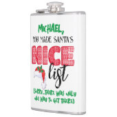 Grappige Kerstman Ondeugend Lijst Naam Voor Hem Heupfles (Links)