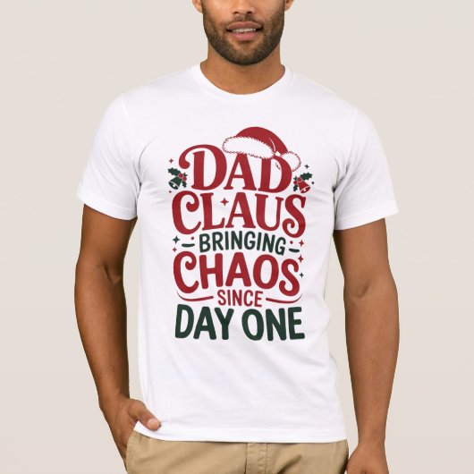 Grappige Kerstman-ontwerp voor vaders T-shirt (Voorkant)
