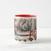 Grappige Kerstman op witte koffie keramiek Mok (Midden)