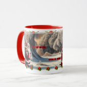 Grappige Kerstman op witte koffie keramiek Mok (Voorkant links)