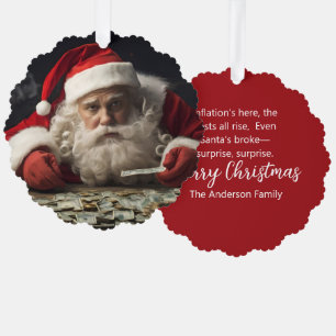 Grappige Kerstman Ornamentenkaart met Inflatie Rij Ornament Kaart