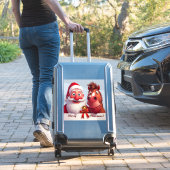 Grappige Kerstman & Paard Kerstvreugde Sticker (Koffer Insitu)