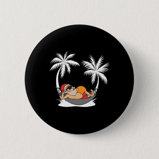 Grappige Kerstman Palmboom Kerstmis Hawaï Kerstmis Ronde Button 5,7 Cm (Voorkant)