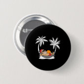 Grappige Kerstman Palmboom Kerstmis Hawaï Kerstmis Ronde Button 5,7 Cm (Voorkant /achterkant)